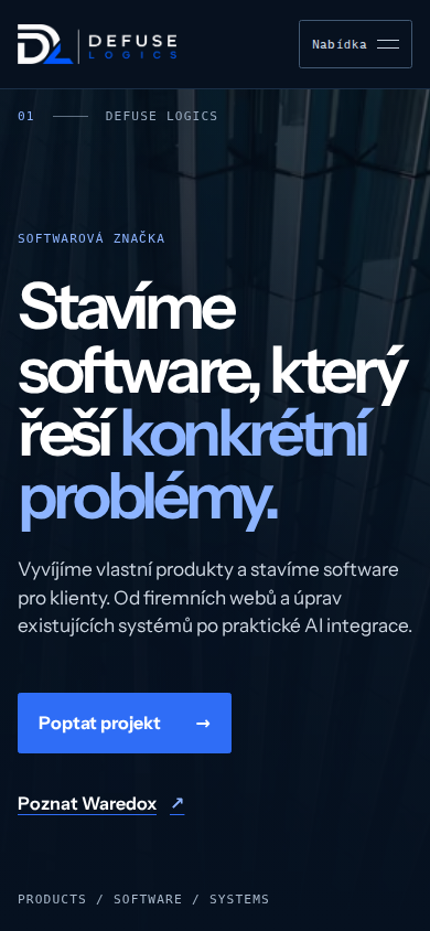 Mobile Startseite von Defuse Logics